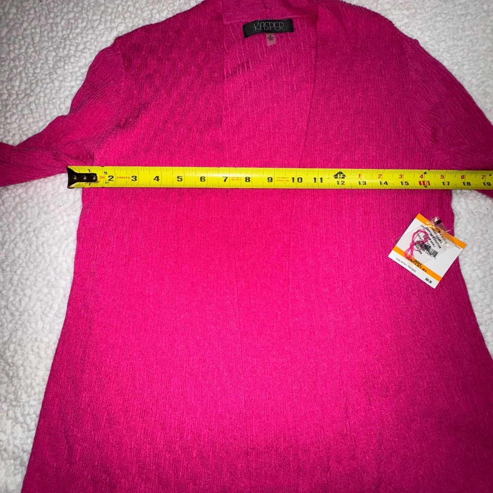 New Kasper Vibrant Pink Knit Cardigan - Picture 9 of 10